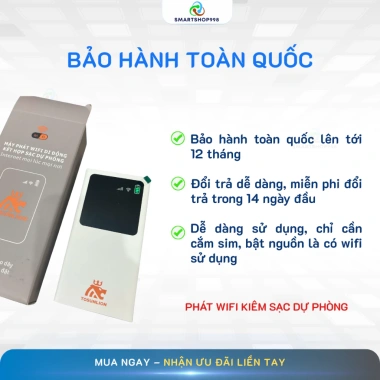 Bộ Phát Wifi Kiêm Sạc Dự Phòng 10.000mAh Tốc Độ Cao, Kết Nối Đa Thiết Bị 729.000đ 4