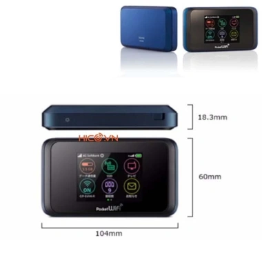 Bộ Phát Wifi Sim 4G Huw 502HW/504HW 187Mbps, Pin 3.000mAh, Cảm Ứng, Xuất Nhật Bản 3