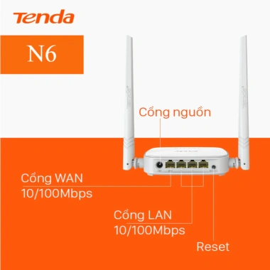Bộ Phát WiFi Tenda N6 300Mbps Chuẩn N - Hàng Chính Hãng, Giá Ưu Đãi 309.000₫ 3