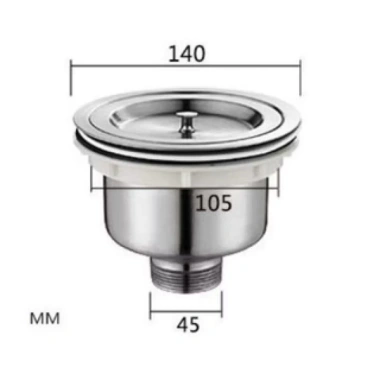 Bộ phễu thoát inox 110mm-140mm cho chậu rửa bát, bầu xả hộc chén, giá ưu đãi 65k