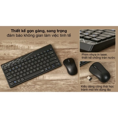 Bộ phím chuột không dây Rapoo 8.000M Multi‑mode Bluetooth + USB – Giá 399.000 VND