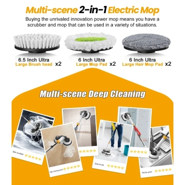 Bộ Phụ Kiện Bàn Chải Vệ Sinh Qimedo - Đầu Đa Năng Chống Nước, Pin 21V, Chuyển Đổi Nguồn 3