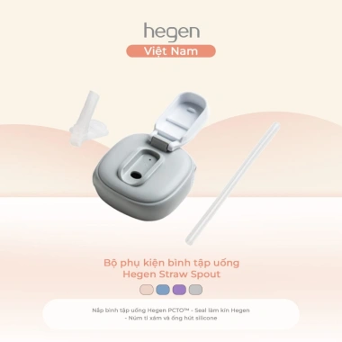 Bộ phụ kiện bình ống hút Hegen Straw Spout PPSU 330ml nắp nhỏ - Nhiều màu, an toàn cho bé, giảm giá 385.000₫