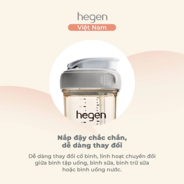 Bộ phụ kiện bình ống hút Hegen Straw Spout PPSU 330ml nắp nhỏ - Nhiều màu, an toàn cho bé, giảm giá 385.000₫