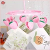 Bộ phụ kiện ký túc xá sinh viên N & X màu hồng dễ thương - dâu tây, móc treo quần áo hình trái tim, kẹp tất & kẹp đồ lót - Giá ưu đãi 54.560 VND