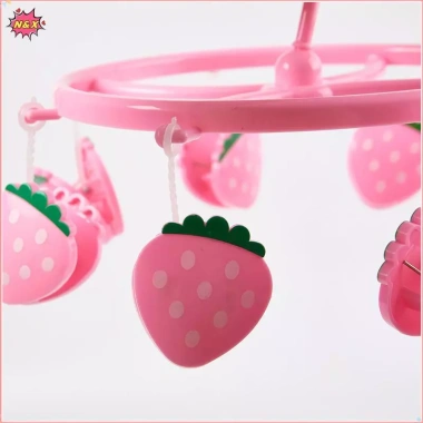 Bộ phụ kiện ký túc xá sinh viên N & X màu hồng dễ thương - dâu tây, móc treo quần áo hình trái tim, kẹp tất & kẹp đồ lót - Giá ưu đãi 54.560 VND