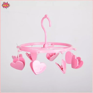 Bộ phụ kiện ký túc xá sinh viên N & X màu hồng dễ thương - dâu tây, móc treo quần áo hình trái tim, kẹp tất & kẹp đồ lót - Giá ưu đãi 54.560 VND