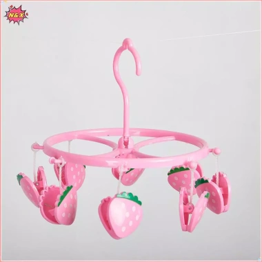 Bộ phụ kiện ký túc xá sinh viên N & X màu hồng dễ thương - dâu tây, móc treo quần áo hình trái tim, kẹp tất & kẹp đồ lót - Giá ưu đãi 54.560 VND