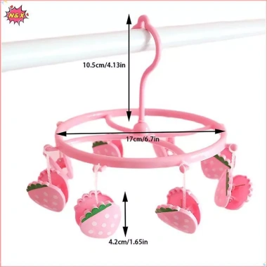 Bộ phụ kiện ký túc xá sinh viên N & X màu hồng dễ thương - dâu tây, móc treo quần áo hình trái tim, kẹp tất & kẹp đồ lót - Giá ưu đãi 54.560 VND