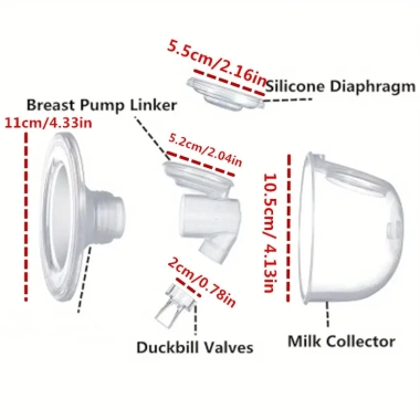 Bộ phụ kiện máy hút sữa KIUMO Q5 - Màng hút, van silicone, phễu silicone, cup đựng sữa, thân nối - Giá chỉ 32.000₫