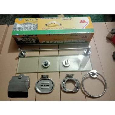 Bộ phụ kiện nhà tắm HACUO nhựa 606 + inox 201/304 - Giá ưu đãi 150.000đ, bảo hành 1 năm
