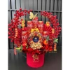 Bộ phụ kiện Tết tháp trụ nhung 2 cành đào nhỏ, kèm quả lựu hút tài lộc - Giá ưu đãi 35.000 4