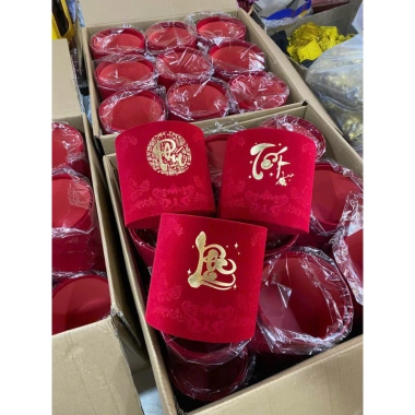 Bộ phụ kiện Tết tháp trụ nhung 2 cành đào nhỏ, kèm quả lựu hút tài lộc - Giá ưu đãi 35.000 8