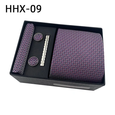 Bộ phụ kiện thời trang nam sang trọng: cà vạt paisley, khăn tay, khuy sét, kẹp tóc trong hộp quà - Giảm giá 19.9k 4