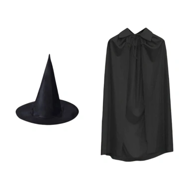 Bộ Phụ Kiện Trang Phục Phù Thủy Halloween Cosplay - Áo Khoác, Mũ cho Trẻ Em & Người Lớn, Giảm giá 102.492₫