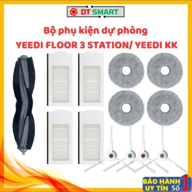 Bộ Phụ Kiện Yeedi Floor 3 Station - Khăn, Lọc Bụi, Chổi Chính & Cạnh Giá 40k