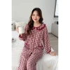 Bộ pịama nữ Lila dài caro K32 cổ nhún bèo, cotton thấm mồ hôi mềm mịn, giá ưu đãi 254,150 5