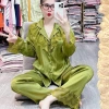 Bộ pijama cổ ren nút bọc ngủ nữ tay dài, quần dài túi rộng thoải mái, giảm 23% 3