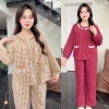 Bộ pijama dài tay caro cao cấp, áo quần có túi, vải mềm mịn mát - 183.700₫ 5