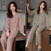 Bộ pijama dài tay caro cao cấp, áo quần túi, vải mềm mịn thoáng mát, 229.000 VND