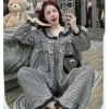 Bộ pijama dài tay chất đũi xốp caro xinh, cổ bèo, quần dài - Set ngủ nữ CARY 113k 7