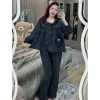 Bộ pijama dài tay chất đũi xốp caro xinh, cổ bèo, quần dài - Set ngủ nữ CARY 113k 9