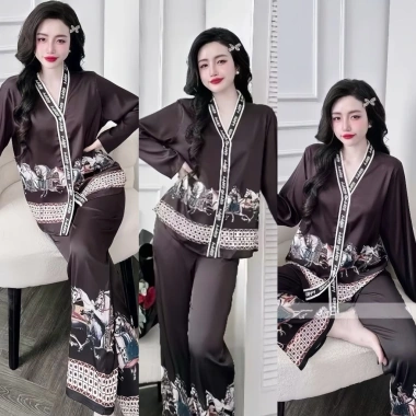 Bộ Pijama Dài Tay Nữ Bigsize AMAKA Lụa Latin Cao Cấp, Mềm Mại, Xinh Xắn - Giá 219k