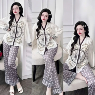 Bộ Pijama Dài Tay Nữ Bigsize AMAKA Lụa Latin Cao Cấp, Mềm Mại, Xinh Xắn - Giá 219k