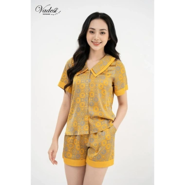 Bộ Pijama Đùi Cộc Nữ VADESI Lụa Luxury Mùa Hè Sang Đẹp Mát Mềm Giá chỉ 270.000₫ 6