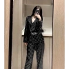 Bộ Pijama Lụa Gấm Tay Dài Quần Dài Giá ưu đãi 127.919 VND chất mềm thoáng mát phù hợp ngủ 4
