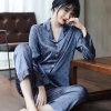 Bộ Pijama Lụa Gấm Tay Dài Quần Dài Giá ưu đãi 127.919 VND chất mềm thoáng mát phù hợp ngủ 6