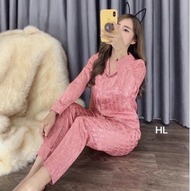 Bộ Pijama Lụa Gấm Tay Dài Quần Dài Giá ưu đãi 127.919 VND chất mềm thoáng mát phù hợp ngủ 7
