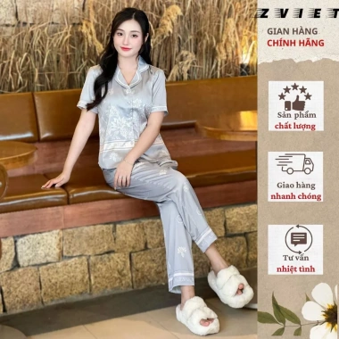 Bộ pijama lụa Latin cao cấp Zviet - Đồ mặc nhà mềm mịn, mát mẻ, họa tiết sang trọng, thanh lịch - Giá 239.000₫ 4
