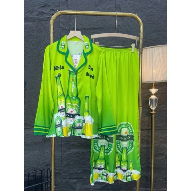 Bộ pijama lúa mạch KEN xanh mẫu mới - Lúa Latin 40‑75kg, giảm giá chỉ 170.000₫