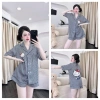 Bộ pijama mặc nhà cổ nhọn, nút đôi, tay ngắn, quần đùi chữ A 2 túi sâu chất liệu cao cấp 40-65kg giá 235.620 VND