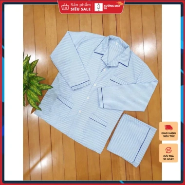 Bộ Pijama nam trung niên 10 màu dài tay thu đông kẻ ông già vải đẹp - Giá 130k 3 Bộ Pijama nam trung niên 10 màu dài tay thu đông kẻ ông già vải đẹp - Giá 130k 3
