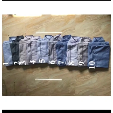 Bộ Pijama nam trung niên 10 màu dài tay thu đông kẻ ông già vải đẹp - Giá 130k
