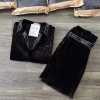 Bộ pijama nhung đen 2 món áo quần mềm mại, thoải mái, giảm 22% chỉ 195.000₫ 8