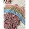 Bộ Pijama Nữ SUNA Kẻ Caro Dáng Xuông - Áo Cổ Tròn, Quần Dài Túi Cotton Thô Mềm, Giá Ưu Đãi 248k 2