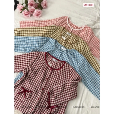 Bộ Pijama Nữ SUNA Kẻ Caro Dáng Xuông - Áo Cổ Tròn, Quần Dài Túi Cotton Thô Mềm, Giá Ưu Đãi 248k 2 Bộ Pijama Nữ SUNA Kẻ Caro Dáng Xuông - Áo Cổ Tròn, Quần Dài Túi Cotton Thô Mềm, Giá Ưu Đãi 248k 2