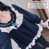 Bộ pijama nữ tay dài cổ ren vintage, quần dài vải mềm thoáng mát - 338.900₫ 3