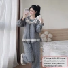 Bộ pijama nữ tay dài cổ ren vintage, quần dài vải mềm thoáng mát - 338.900₫ 6