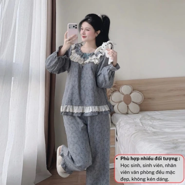 Bộ pijama nữ tay dài cổ ren vintage, quần dài vải mềm thoáng mát - 338.900₫ 6 Bộ pijama nữ tay dài cổ ren vintage, quần dài vải mềm thoáng mát - 338.900₫ 6