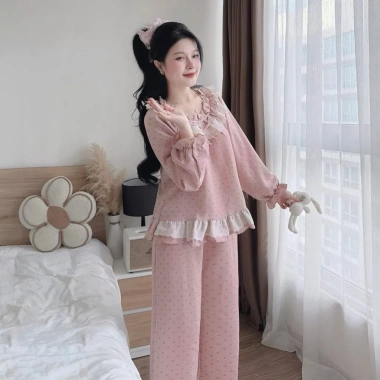 Bộ pijama nữ tay dài cổ ren vintage, quần dài vải mềm thoáng mát - 338.900₫ 7 Bộ pijama nữ tay dài cổ ren vintage, quần dài vải mềm thoáng mát - 338.900₫ 7