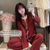 Bộ pijama nữ tay dài thu đông, set đồ ngủ cúc trước thanh lịch, xinh xỉu, giá chỉ 199.000 VND 3