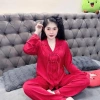 Bộ pijama ren cổ tay, tay dài, quần dài lụa Latin cao cấp, mềm mịn Giá 169.000₫ 5