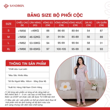 Bộ Pijama SANDBOX Lụa Latin Cao Cấp Mềm Mịn, Họa Tiết Hoa Phối Màu, Giá chỉ 289.000₫