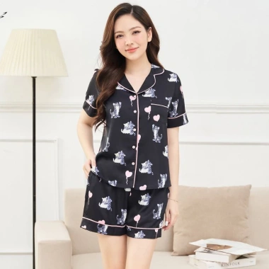 Bộ Pijama VADESI Nữ Quần Đùi Áo Cộc Lụa Luxury, Siêu Mềm Mượt, Mát Nhẹ - Giá 270.000₫ 3
