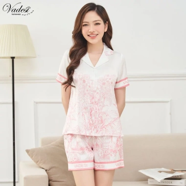 Bộ Pijama VADESI Nữ Quần Đùi Áo Cộc Lụa Luxury, Siêu Mềm Mượt, Mát Nhẹ - Giá 270.000₫ 5