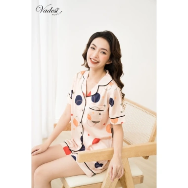 Bộ Pijama VADESI Nữ Quần Đùi Áo Cộc Lụa Luxury, Siêu Mềm Mượt, Mát Nhẹ - Giá 270.000₫ 8